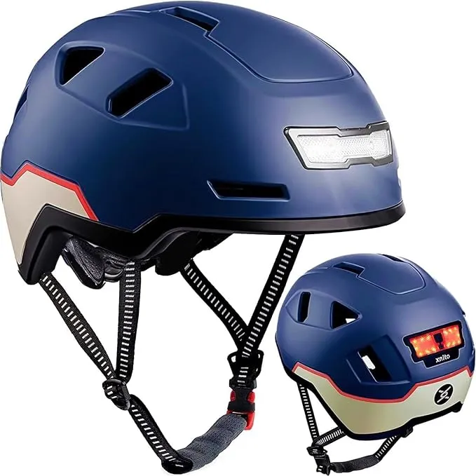 Bike Helmet with LED Lights - Urban Bicycle Helmet for Adults, Men & Women - CPSC & NTA-8776 Dual Certified - Class 3 E-Bikes, Scooters, Onewheel, Commuter, Mountain