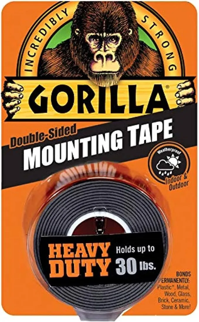 Gorilla Glue Gorilla Double-Sided Heavy Duty Mounting Tape 1"X60"-BlackGorilla Glue Gorilla Double-Sided Heavy Duty Mounting…