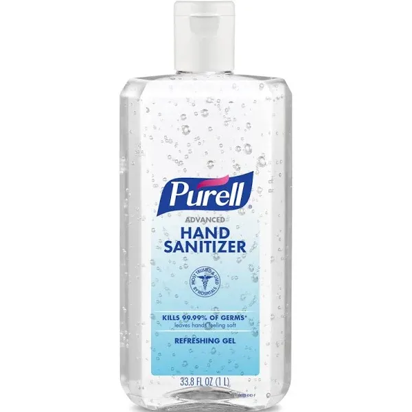 Purell Advanced Hand Sanitizer Refreshing Gel, 1-Liter Flip-Cap Bottle