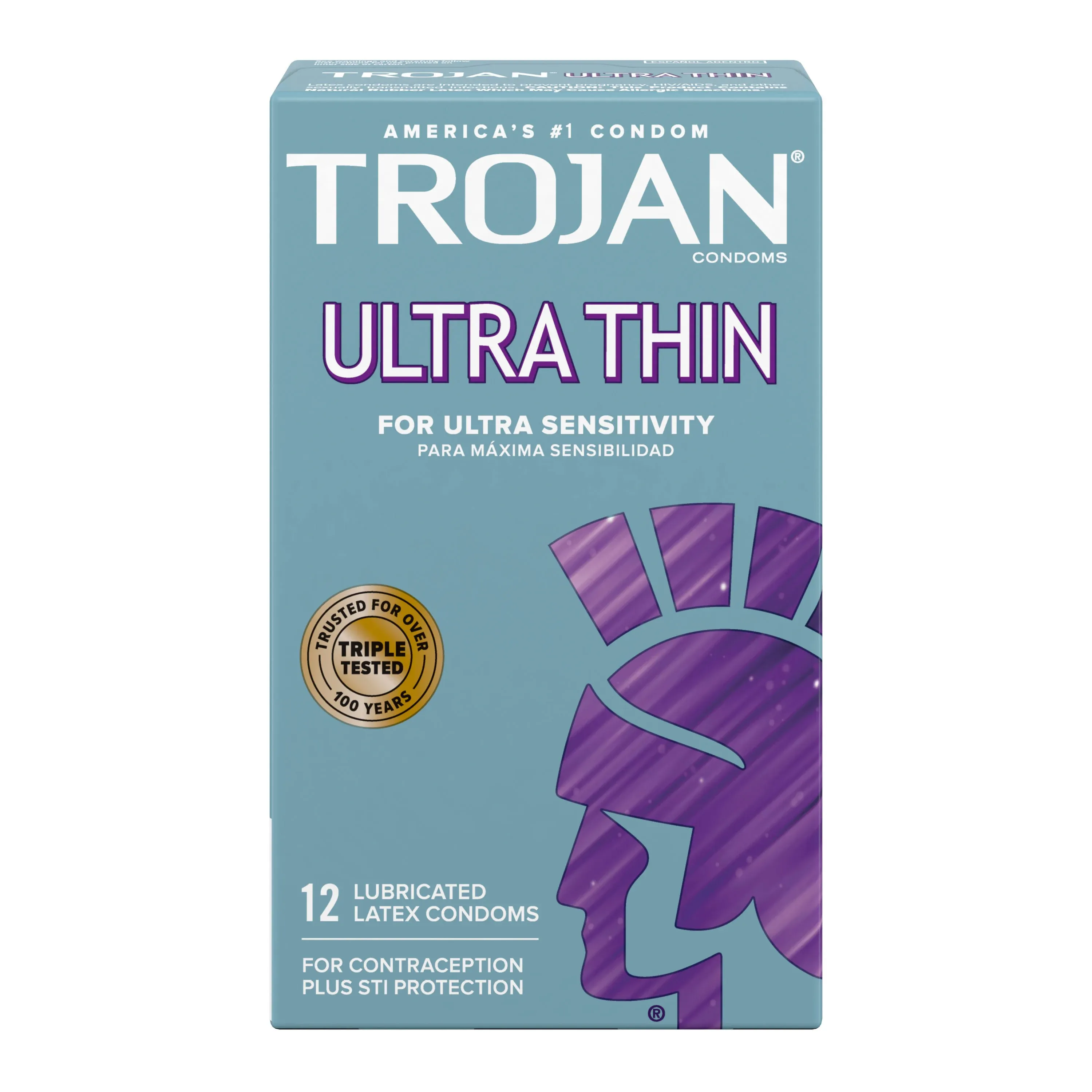 Trojan, Trojan Ultra Thin For Ultra Sensitivity Lubricated Condoms, 12