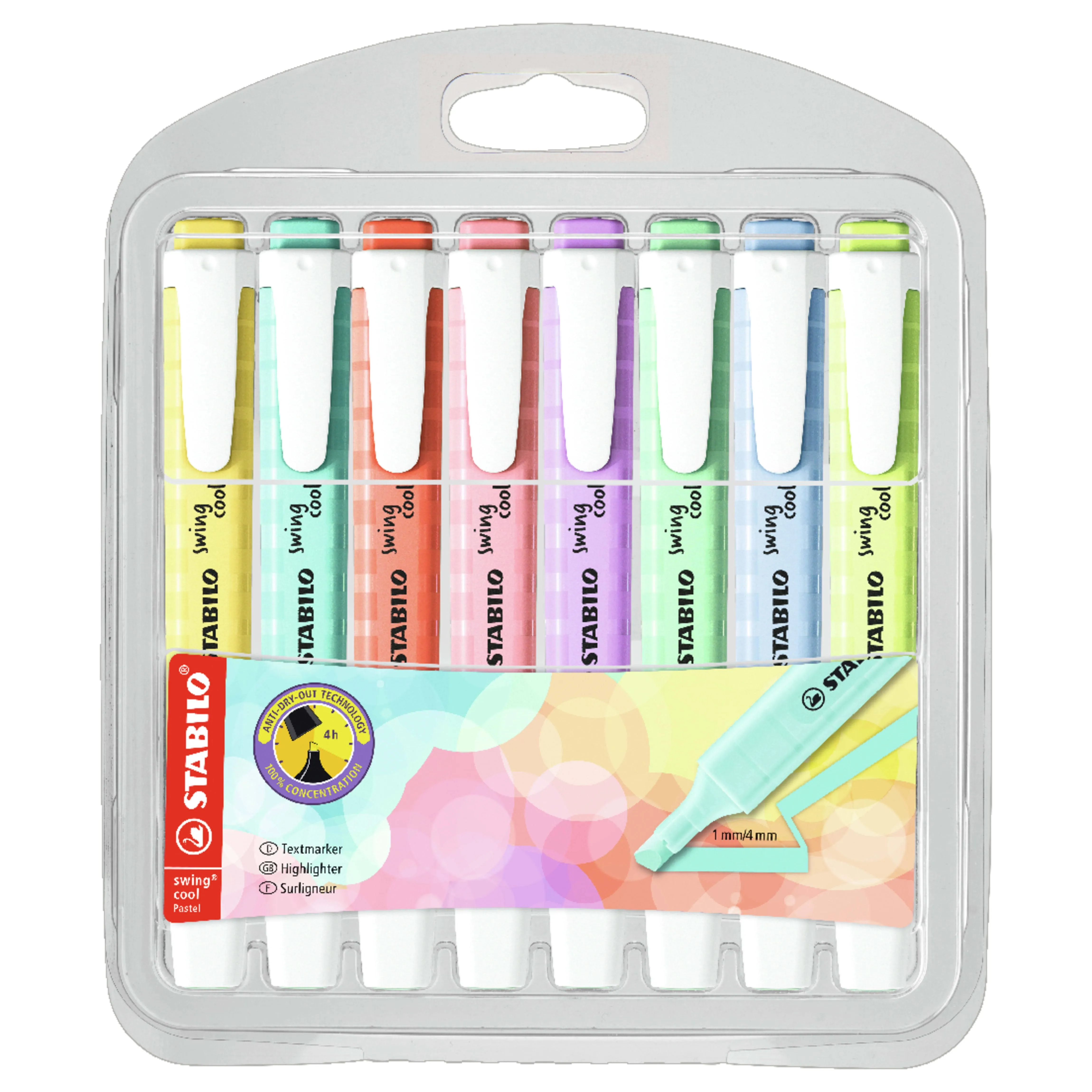 Stabilo Swing Cool Highlighter - Pastel - 8 Color Set