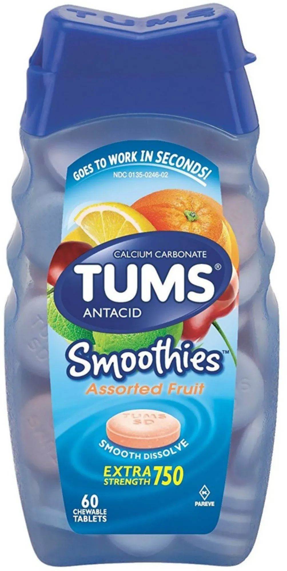 TUMS Smoothies Chewable Extra Strength Antacid Tablets