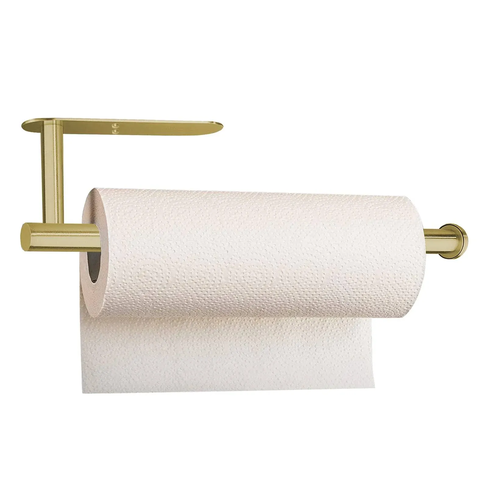 Paper Towel Holder Under Cabinet Wall Mount Paper Towel Rack Kitchen Paper Holder Self Adhensive Jumbo Rolls Paper Towel Holders for Kitchen Bathroom Farmhouse Accessories SUS 304 Stainless Steel,Gold