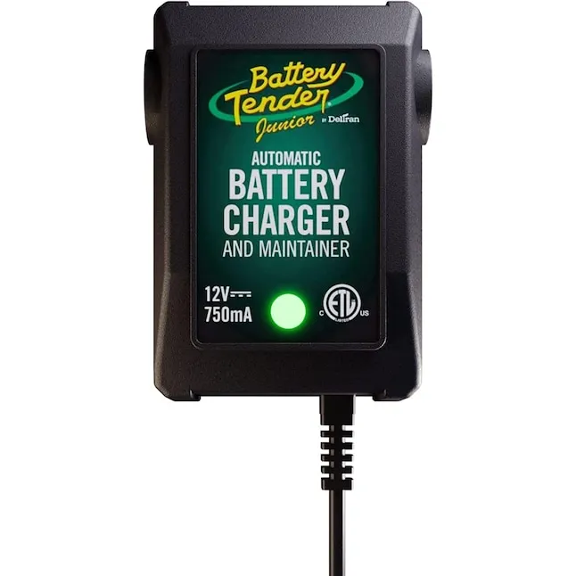 Battery Tender 021-0123 Junior 12V, 0.75A Battery Charger and Maintainer, Black/Green (021-0123)