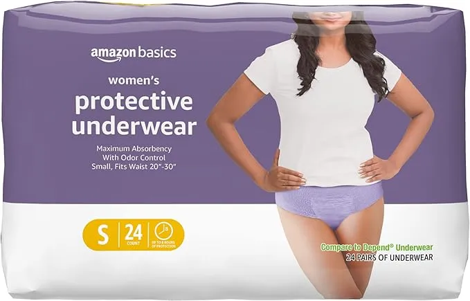 Amazon Basics Incontinence & Postpartum Underwear for Women, Maximum Absorbency, Medium, 20 Count, 1 Pack (Previously Solimo)