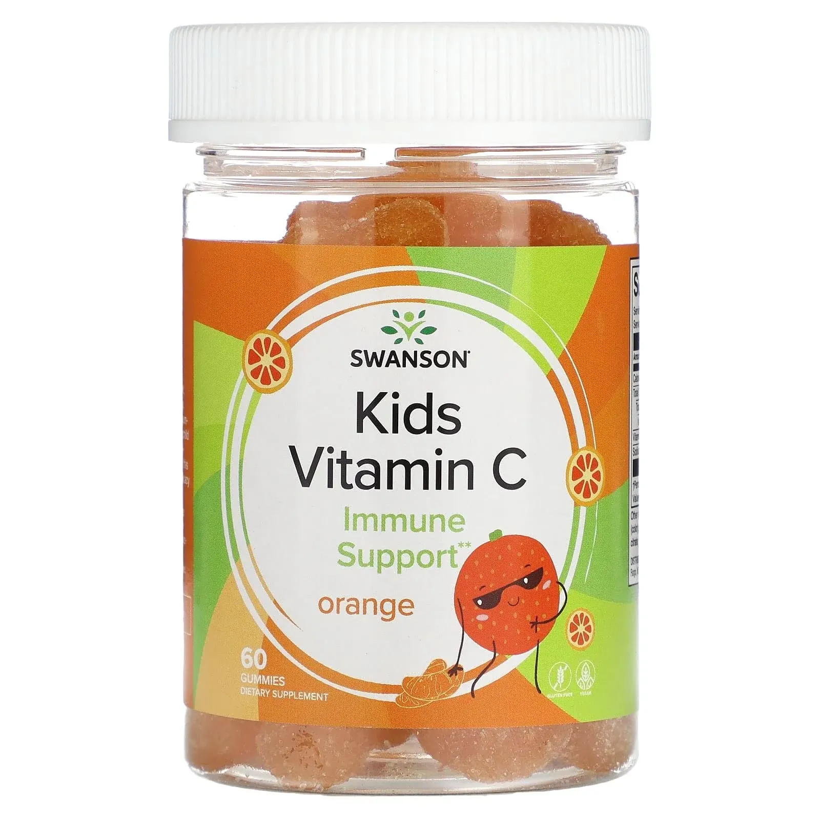 Swanson Kids Vitamin C Vitamin C supplement for kids Orange, 60 pcs, gummies, 125 mg