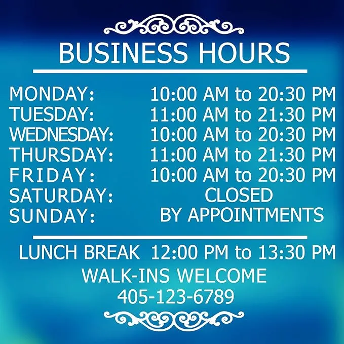 Professional Business Hours Sign Kit, 16x23 Inches Changeable Signs for Business, Customize Window Sign for Business, Outside Retail Hours of Operation Sign, Store Hours Sign (Outside Version)