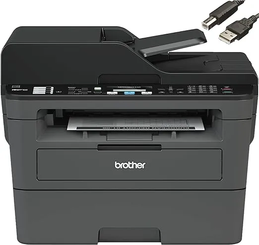Brother MFC-L2690DW Monochrome Laser All-in-One Printer, Print Scan Copy Fax, Auto 2-Sided Printing, Wireless Connectivity, 26ppm, 250-sheet, Compatible with Alexa, Bundle with JAWFOAL Printer Cable