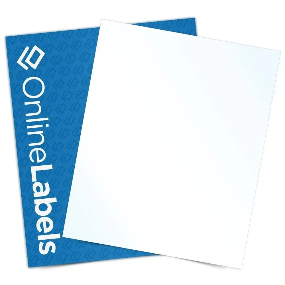 8.5 x 11 Waterproof Crystal Clear Gloss Sticker Paper (Laser Printers Only) - 100 Sheets - Full Sheet Labels - OnlineLabels