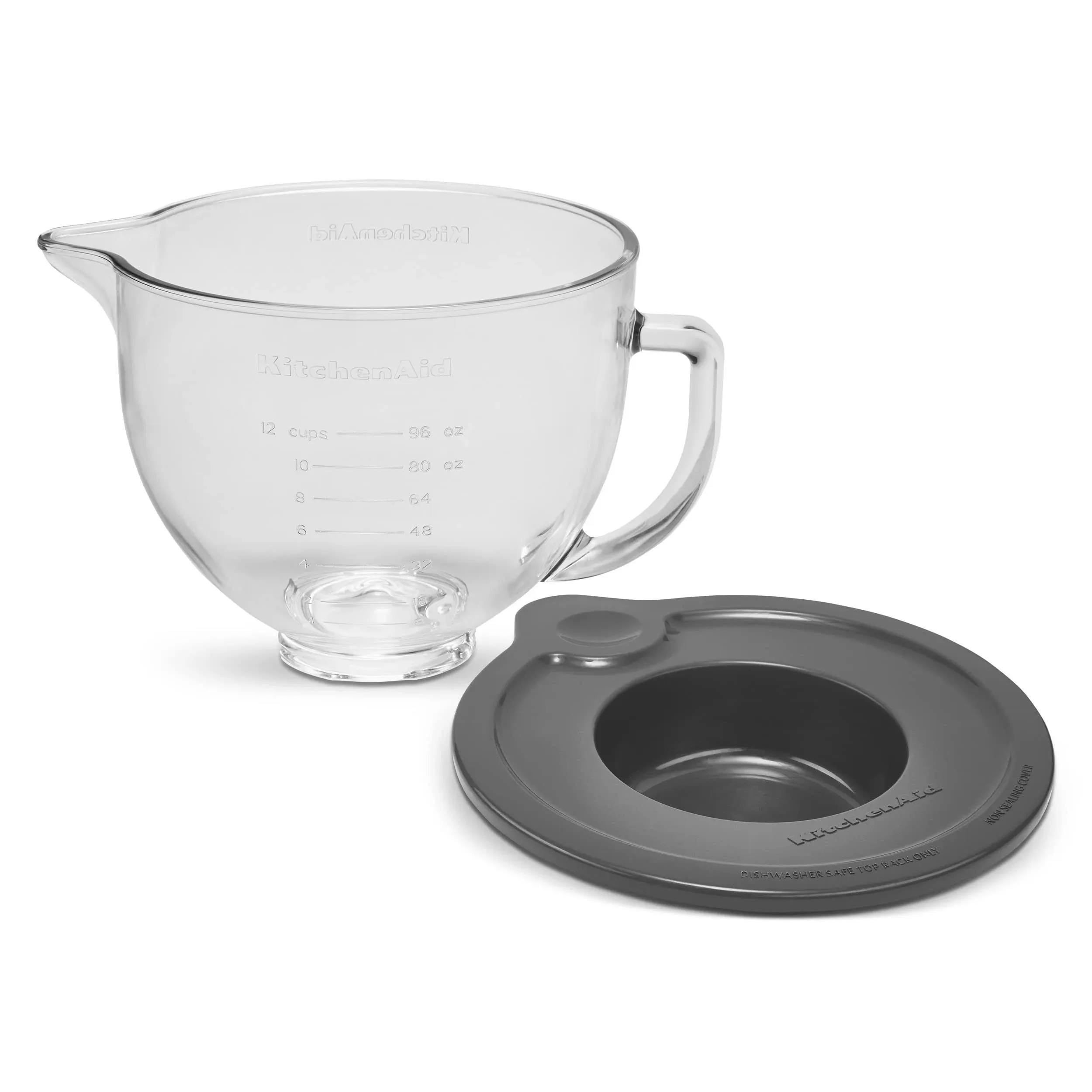 KitchenAid 5-Qt. Tilt-Head Glass Bowl with Measurement Markings & Lid