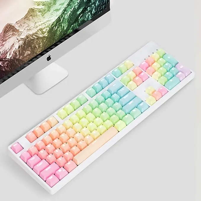 104 Keys Sunset Backlit Gradient Keycaps Thick PBT OEM Profile for Cherry MX Switches of Mechanical Keyboard 104 87 61