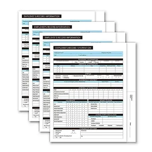 Employee Record Folders - Confidential, High-Capacity, and Durable - Preprinted