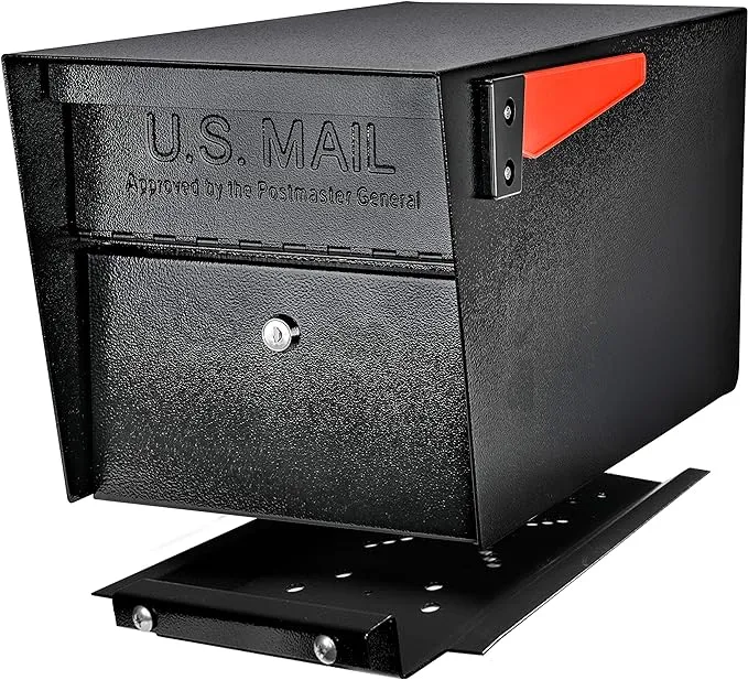 Mail Boss 7500 Mail Manager Pro Curbside Security, Black Locking Mailbox with...