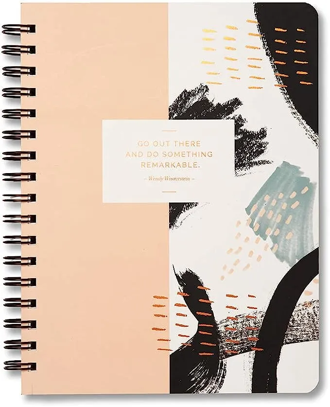 Compendium Spiral Notebook - Go out there and do something remarkable. — A Designer Spiral Notebook with 192 Lined Pages, College Ruled, 7.5”W x 9.25”H