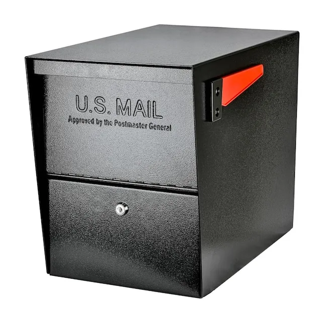 Package Master Locking Post-Mount Mailbox with High Security Reinforced Patented Locking System, Black