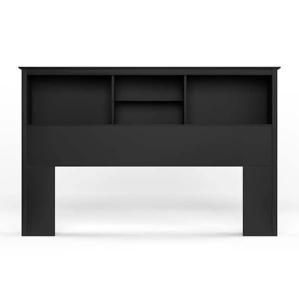 Prepac Freestanding Full/Queen Bookcase Headboard,  Black