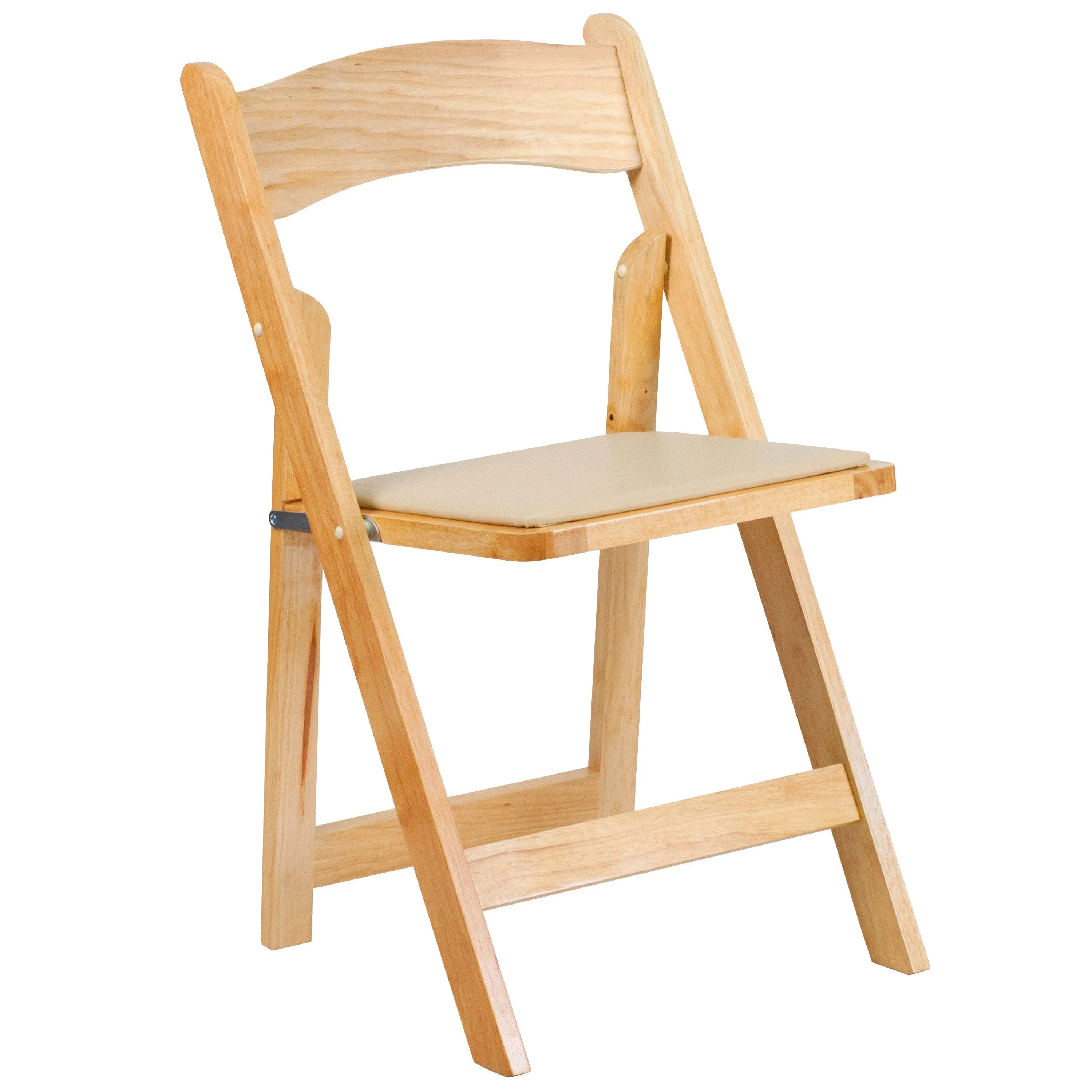 Flash Furniture HERCULES Series Fruitwood Wood Folding Chair with Vinyl Padded Seat