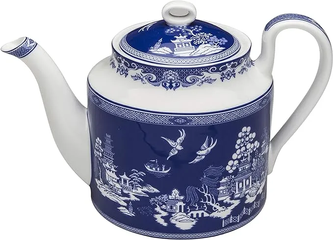 Bone China Blue Willow Teapot 4-Cup