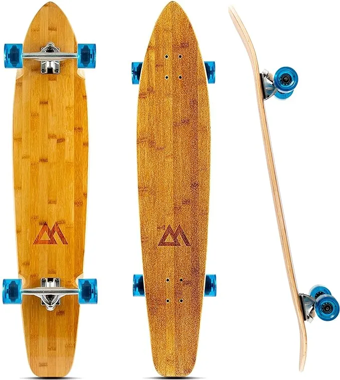 Magneto 44 inch Kicktail Cruiser Longboard Skateboard Bamboo and Hard Maple Deck