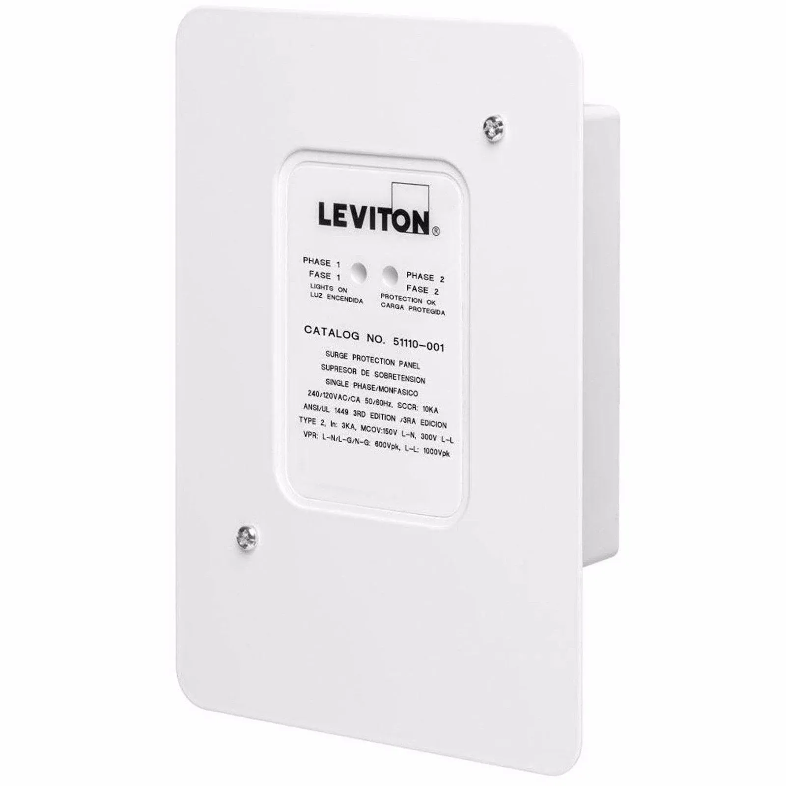 Leviton 51110-SRG Type 2 Residential Whole House Surge Protection Panel, Outdoor NEMA 4X Rated