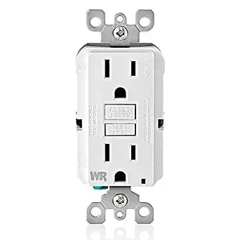 Leviton GFWR1-W Weather-Resistant GFCI Receptacle, 15A, 125V, White