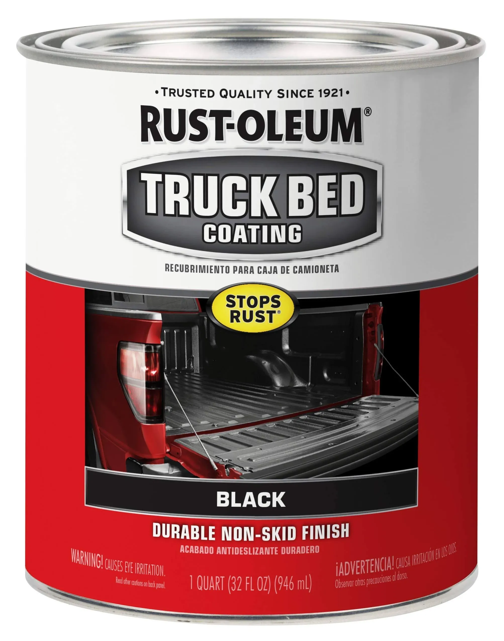 Rust-Oleum 342668 Automotive Truck Bed Coating, 1 Quarts (Pack of 4), Black, 128 Fl Oz