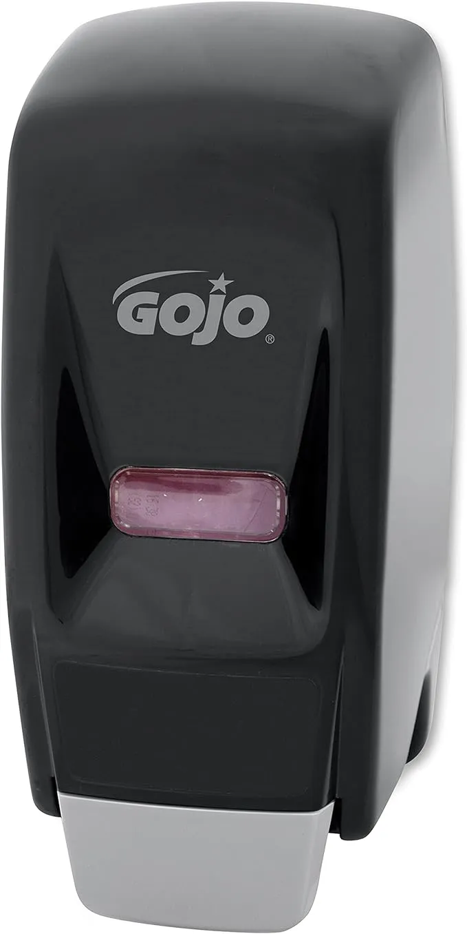 Gojo 800 Series Bag-in-Box Lotion Soap Push-Style Dispenser, Black, Dispenser for 800 mL Lotion Soap Refills - 9033-12