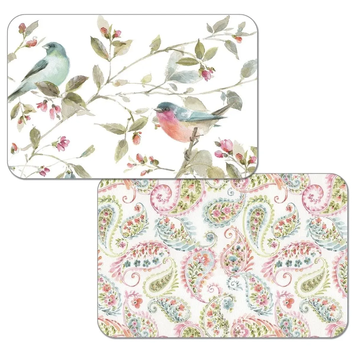 CounterArt Reversible Plastic Placemats, Beautiful Romance, Set of 4