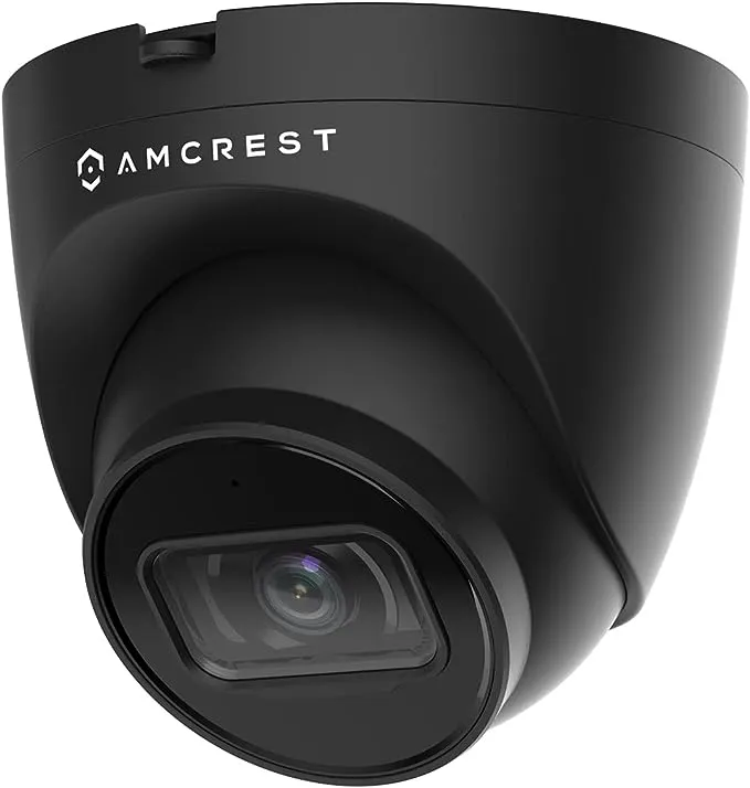 Amcrest 5MP Turret POE Camera, UltraHD Outdoor IP Camera POE with Mic/Audio, 5-Megapixel Security Surveillance Cameras, 98ft NightVision, 103° FOV, IP67, MicroSD (256GB) Black IP5M-T1179EB-28MM