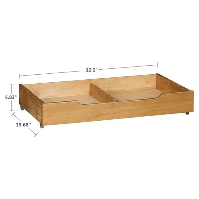 MUSEHOMEINC Solid Wood Under Bed Storage Drawer