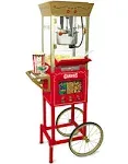 Nostalgia 53-Inch Popcorn Cart with Candy Dispenser - Red