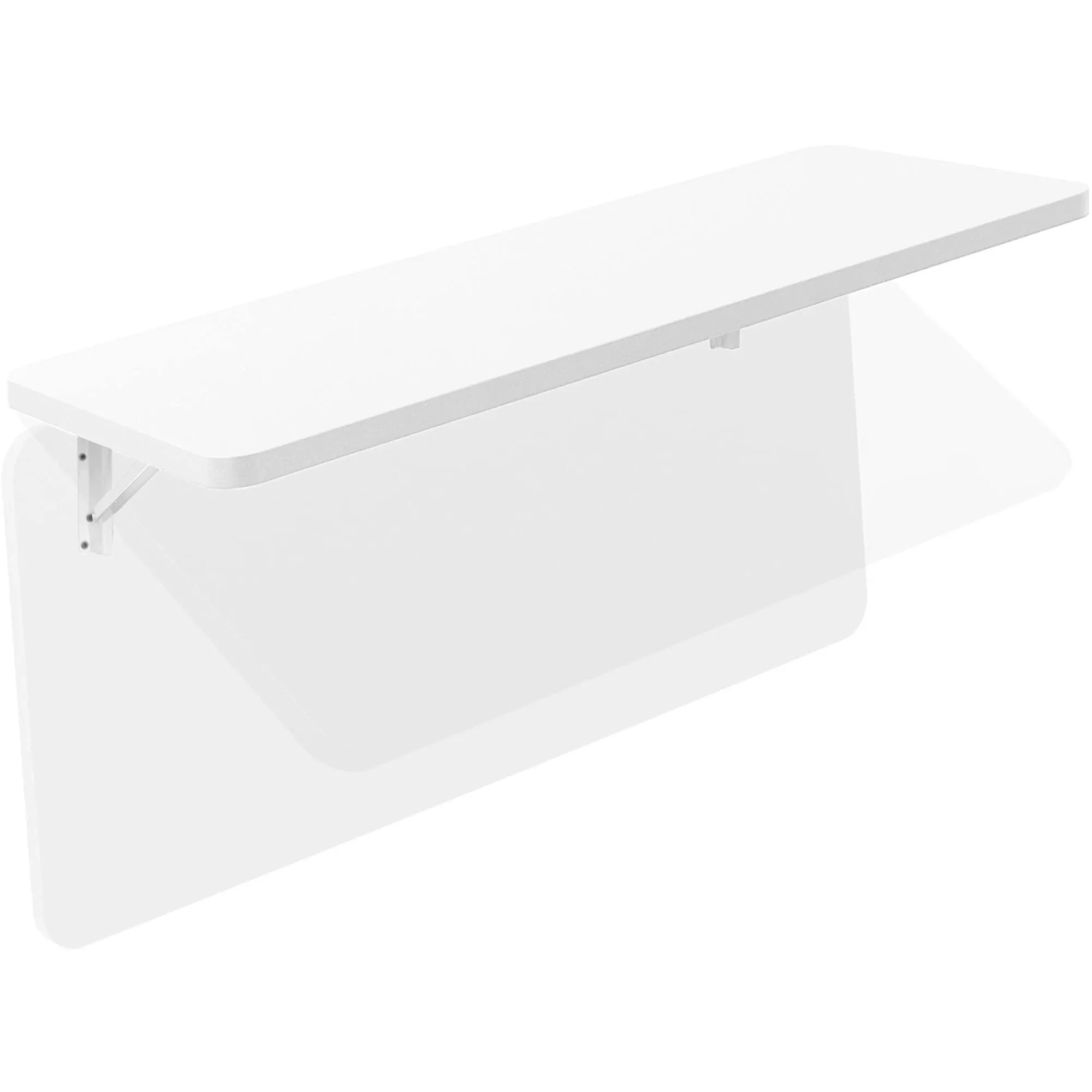 VIVO White Wall Mounted Folding 43 inch Workbench with Adjustable Brackets