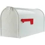 Elite Post-Mount Mailbox, Large, White Steel