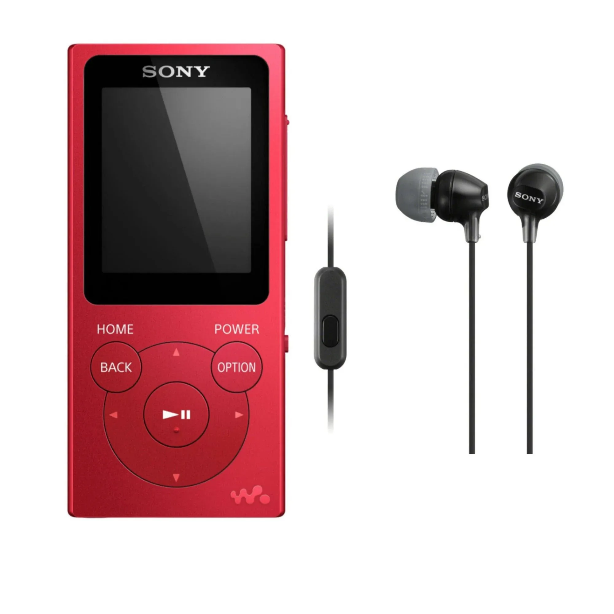 Sony NWE394 8GB Walkman Audio Player Red Bundle