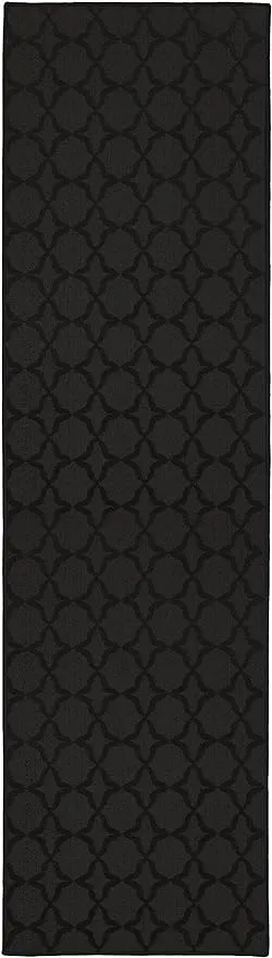 Garland Rug Sparta Area Rug, 2-Feet by 12-Feet, Black
