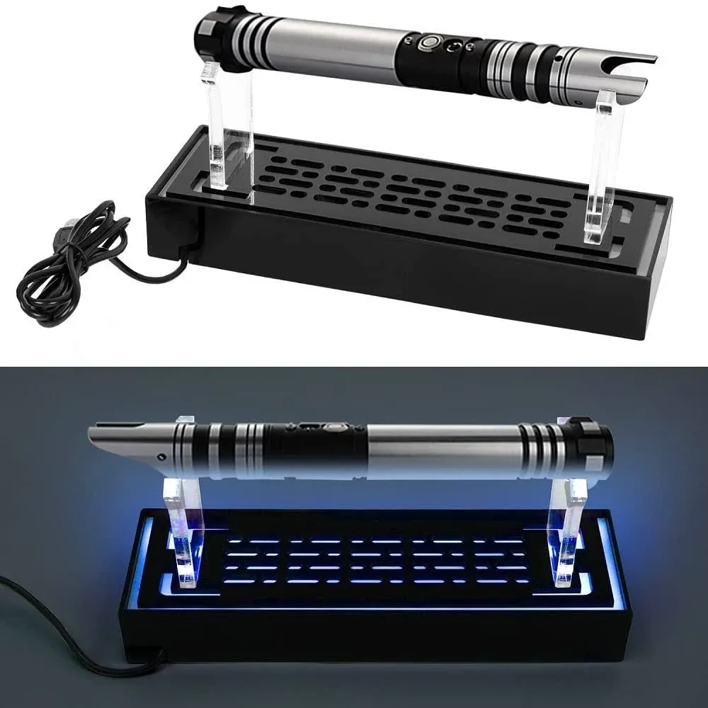 WANLIAN Lightsaber Stand， Sword Stand ，Acrylic Lightsaber Stand Desktop Display ,Built-in Luminous Original, Light-transmitting Display Lightsaber Stand. ( Black 1 set)