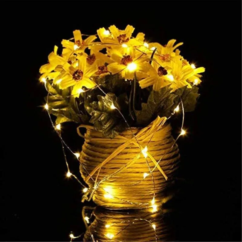 24 Pack Fairy Lights Battery Operated 6.6ft 20 Led Mini String Lights Silver Wire Starry Lights for DIY Wedding Party Festival Halloween Christmas (Warm White)