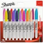 Sharpie Permanent Markers | Fine Point | Assorted Fun Colours | 18 Count