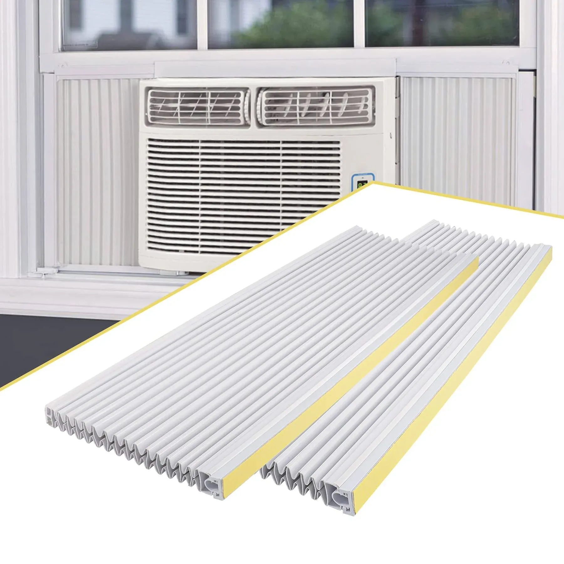 LBG Products Air Conditioner Side Panel Kit for Window AC Units, Fits Up to 17" H x 10" W,Double Layers Window AC Side Panels Kit for Window Air Conditioner Replacement Screen,2 Pack