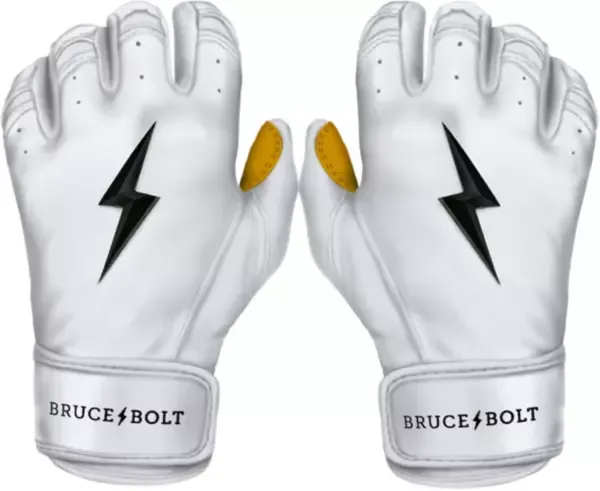 Bruce Bolt Adult Short Cuff Gold Palm Batting Gloves