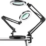 【Upgraded】 5X LED Magnifying Lamp HITTI 1800 Lumens Stepless Dimmable 3 Color...