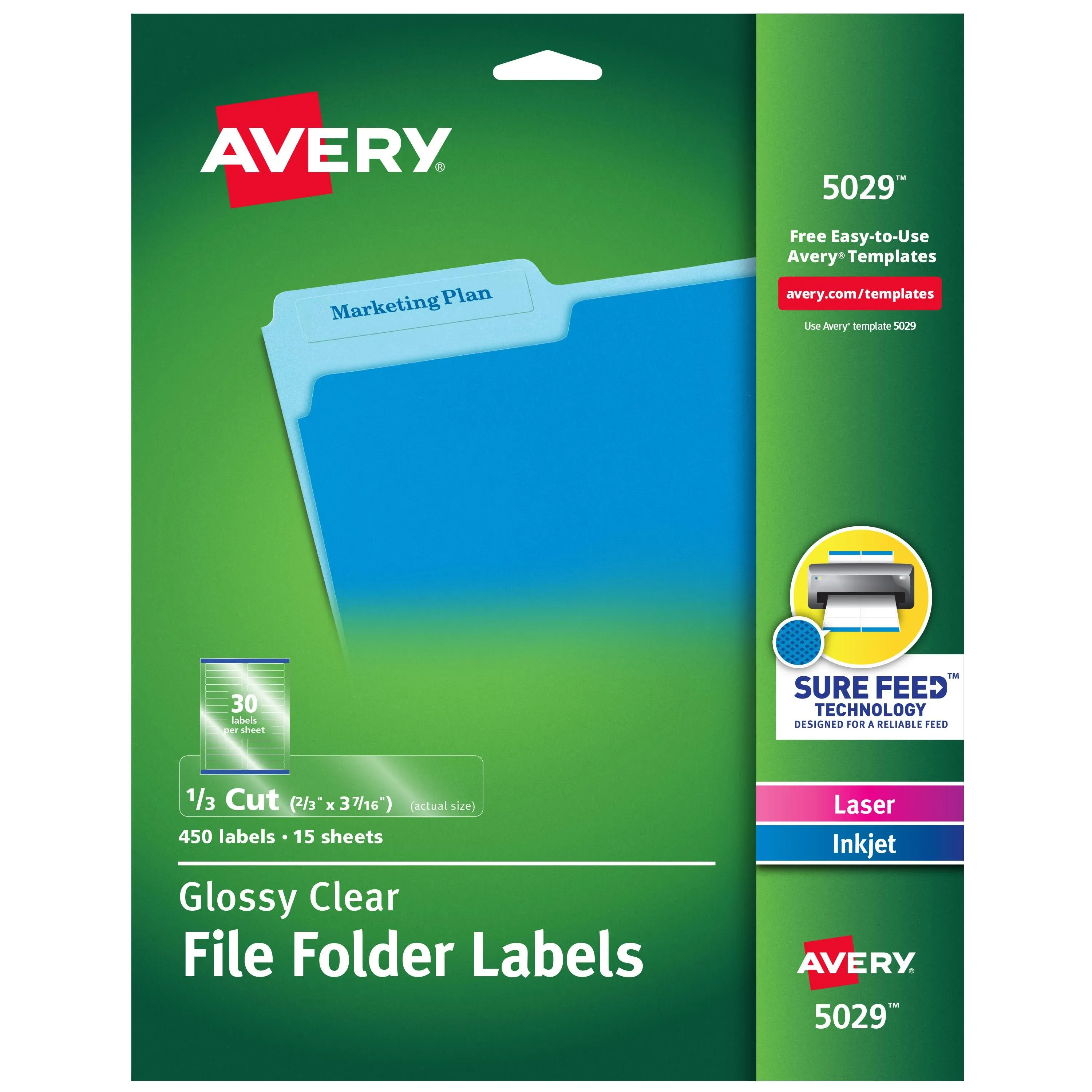 Avery Clear Permanent File Folder Labels