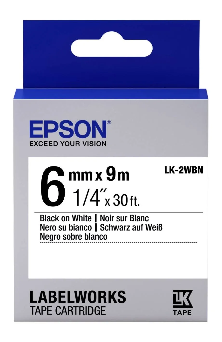 Epson LabelWorks Standard LK Tape Cartridge - Black on White