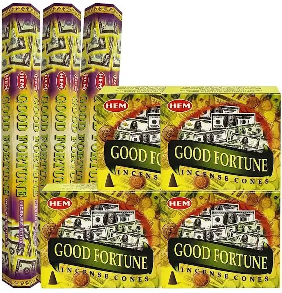 Good Fortune Incense Sticks and Cone Incense Holder Variety Pack Bundle Insence ...