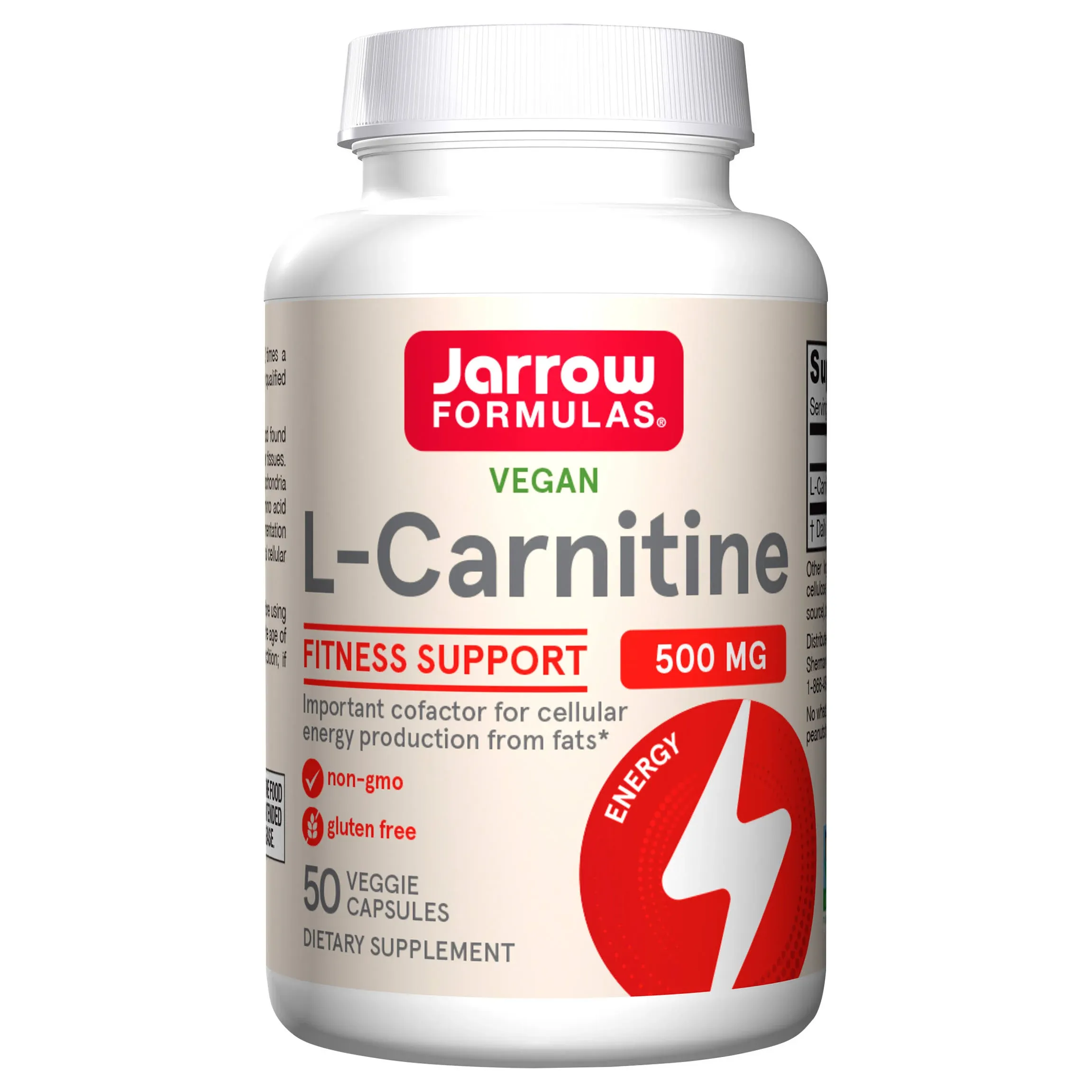 Jarrow Formulas L-Carnitine - 500 mg - 50 Capsules