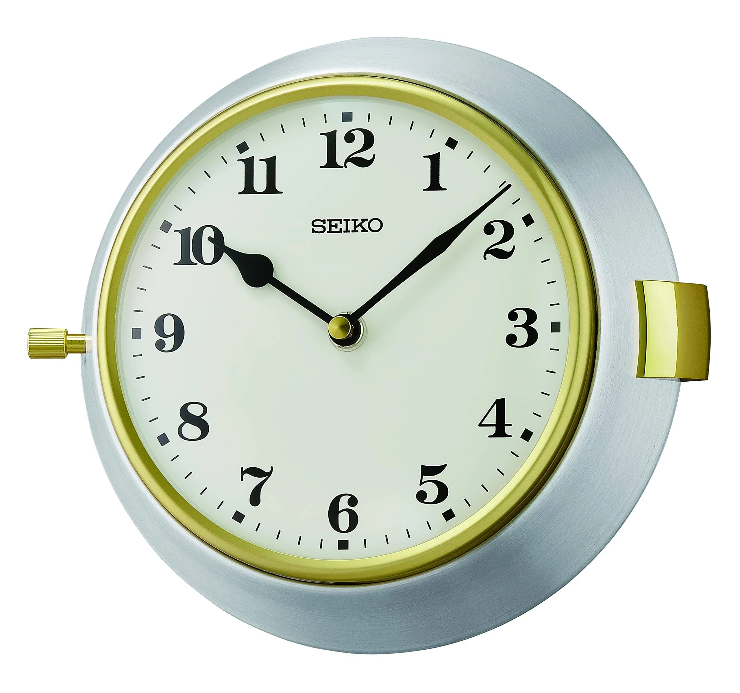 Seiko 8" NAO Wall Clock, Silver & White