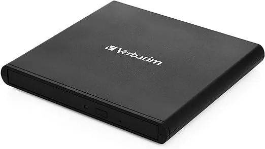 Verbatim Slimline CD / DVD Drive - External USB 2.0 CD DVD +/-RW Burner for Laptops and Notebooks with M-DISC Support - Mac & PC Compatible - Nero Burn & Archive Software Included - Black
