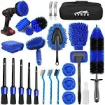 TTRCB 26pcs Car Detailing Brush Set, Car Detailing Kit, Car Detailing Brushes, Car Cleaning Kit, Car Windshield Cleaning Tool, Professional Car Care