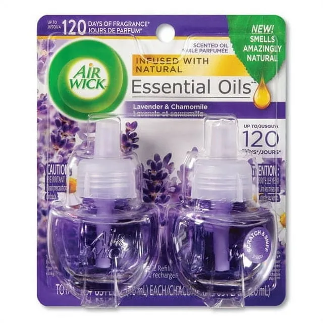 Air Wick Paquete de 8 repuestos de aceite perfumado de lavanda y manzanilla