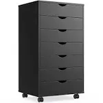 Sweetcrispy 7 Drawer Chest Dressers Storage Cabinets Dresser Mobile Cabinet with Wheels Organizer Drawers Wood